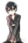  black_eyes black_hair dual_persona hood hoodie jacket jianmo_sl kirito male_focus miniboy multiple_boys sword_art_online 