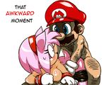  amy_rose anthro awkward bent_over big_breasts blue_eyes blush breasts doggystyle duo edit facial_hair female from_behind hat hedgehog human human_on_anthro interspecies looking_back male mammal mario mario_bros mustache nezumi nintendo plain_background rape_face sega sex sonic_(series) straight sweat text tko-san video_games white_background 