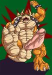  abs anthro balls barefoot biceps big_balls big_feet big_muscles big_penis bowser bracelet brown_skin claws dragon erection fangs fist flexing foot_focus green_background hair hindpaw horn huge_penis hyper jewelry king koopa looking_at_viewer male manly mario_bros muscles nintendo nude open_mouth orange_hair paws pecs penis plain_background presenting raised_arm raised_leg red_eyes reptile royalty saturnawolf scales scalie sharp_claws sharp_teeth sheath slit soles solo spikes standing teeth thick_penis toe_claws toes toned tongue vein video_games 