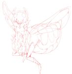  antennae anthro arthropod breasts female insect monochrome monster_girl_quest multi_limb no_nipples red_and_white small_breasts stinger unknown_artist 
