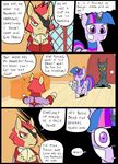  bandage changeling comic cub cutie_mark dialog door english_text equine feral friendship_is_magic fur group hair horn horse inside mammal metal_(artist) my_little_pony pony purple_eyes purple_fur ring text twilight_sparkle_(mlp) two_tone_hair unicorn window young 