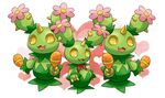  gen_5_pokemon heart horn instrument maracas maractus mu_doll no_humans open_mouth pokemon pokemon_(creature) smile thorns yellow_eyes 