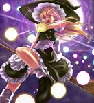  attack bad_id bad_pixiv_id blonde_hair broom broom_riding danmaku hat inuzuka_bouru kirisame_marisa long_hair mini-hakkero moon solo touhou witch_hat yellow_eyes 