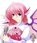  animal_ears engo_(aquawatery) microphone mystia_lorelei older pink_hair purple_eyes short_hair touhou wings 