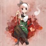  bad_id bad_pixiv_id eyelashes flower hands_on_hilt heart hitodama konpaku_youmu konpaku_youmu_(ghost) sitting smile solo sword touhou weapon xxxxakixxxx 