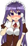  bad_id bad_pixiv_id blush clannad fujibayashi_kyou long_hair maid paruko purple_eyes purple_hair solo 