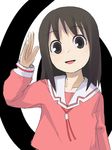  azumanga_daiou bad_id bad_pixiv_id brown_eyes brown_hair kasuga_ayumu moke school_uniform smile solo waving 