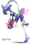  animal_ears artist_request bike_shorts gloves looking_back personification pikmin_(creature) pikmin_(series) purple_hair solo 
