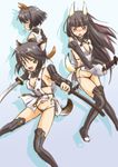  anabuki_tomoko animal_ears bikini black_hair bob_cut brown_eyes fox_ears fox_tail katou_takeko kuroe_ayaka long_hair multiple_girls ninja non-web_source short_hair swimsuit sword tail thighhighs weapon world_witches_series 