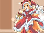  animal_ear_fluff animal_ears capelet christmas copyright_request duplicate fox_ears fox_tail fur gift gloves holding holding_gift kazami_karasu kyuubi leg_warmers multiple_tails sack santa_costume solo tail thighhighs wallpaper white_gloves zettai_ryouiki 