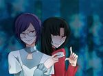  1girl black_hair glasses gundam gundam_00 ihara innovator purple_hair red_eyes regene_regetta wang_liu_mei 