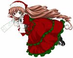  alternate_color brown_hair dress drill_hair heterochromia long_hair non-web_source rozen_maiden solo suiseiseki 