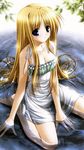  blonde_hair blue_eyes breasts cleavage copyright_request dress long_hair medium_breasts sakaki_maki solo submerged sundress very_long_hair water wet wet_clothes 