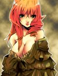  bad_id bad_pixiv_id breasts cleavage drill_hair large_breasts nicole_pmonachi original pointy_ears solo 