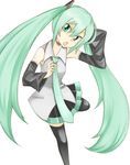  bad_id bad_pixiv_id detached_sleeves green_eyes green_hair hatsune_miku long_hair necktie skirt solo thighhighs titanic21 twintails vocaloid 