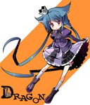  animal_ears blue_hair cat_ears copyright_request crown long_hair sitting solo triangle_mouth twintails utsurogi_angu very_long_hair 