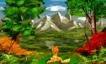  absurd_res amazing_background applejack_(mlp) back_turned blindcoyote blonde_hair cloud clouds cutie_mark equine female foliage friendship_is_magic fur grass hair hat hi_res hooves horse lake long_hair lying mammal mane mountain my_little_pony on_side orange_fur outside pony reflection signature sky solo tree water 