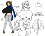  breasts brown_eyes brown_hair character_sheet fang huge_breasts lass_(matsu-sensei) matsu-sensei underboob 