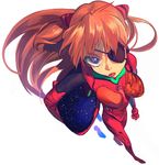  bad_id bad_pixiv_id bodysuit evangelion:_3.0_you_can_(not)_redo eyepatch from_above hair_ornament headwear_removed helmet helmet_removed highres long_hair looking_at_viewer neon_genesis_evangelion orange_hair perspective plugsuit rebuild_of_evangelion shikinami_asuka_langley solo souryuu_asuka_langley tongue tongue_out uzubilla 