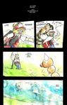  beedrill blonde_hair comic female feral grass hair hat horn insect nintendo pok&#233;mon pok&eacute;mon qlock red_eyes sandshrew text video_games water webcomic weedle wings young 