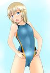  blonde_hair blue_eyes competition_swimsuit helma_lennartz long_hair one-piece_swimsuit solo swimsuit tanaka_rikimaru world_witches_series 