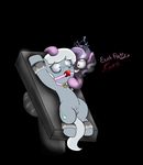  ball_gag cutie_mark diamond_tiara_(mlp) equine eyewear female feral friendship_is_magic gag glasses horse mammal my_little_pony pony pussy restraints silver_spoon_(mlp) simple_background young 