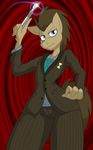  abstract_background anthro anthrofied badge blue_eyes brown_hair clothing doctor_whooves_(mlp doctor_whooves_(mlp) equine friendship_is_magic hair horse hourglass jrvanesbroek male mammal my_little_pony necktie pony portrait solo somic_screwdriver sonic_screwdriver sparkle standing suit 