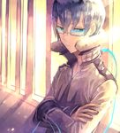  bad_id bad_pixiv_id blue_hair crossed_arms glasses green_eyes inumuta_houka kill_la_kill male_focus mura_karuki solo uniform 