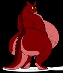  anthro belly big_butt big_thighs butt female hyper hyper_pregnancy leaking looking_at_viewer looking_back no_breasts nyarai overweight pregnant reptile reptilian riis scales scalie solo 