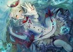  bad_id bad_pixiv_id blonde_hair blood blush dress gloves inseki_tarou long_hair mayu_(vocaloid) ribbon underwater very_long_hair vocaloid 