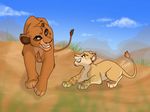  anniehyena_(artist) cub disney feline feral grin hyenafur lion mammal sala the_lion_king vitani young 