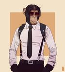  chimpanzee eyewear kim_nguyen male mammal monkey primate smile sunglasses 