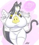  anthro big_breasts breasts casual_clothes cat clothing feline female groceries huge_breasts kane mammal shirt shorts solo theycallhimcake 