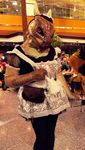  clothed clothing cosplay dress female fursuit horn legwear lifts-her-tail lizard lusty_argonian_maid maid maid_uniform plus3defense real red_eyes reptile satchel scalie stockings the_elder_scrolls the_elder_scrolls_v:_skyrim video_games 