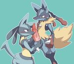  anthro balls barbs big_penis black_fur blue_background blush butt canine censored crying duo erection fur gay happy jackal long_ears lucario male mammal mega_evolution mega_lucario nintendo nude open_mouth orange_eyes penile_spikes penis pink_penis plain_background pok&#233;mon pok&eacute;mon raised_arm red_eyes red_fur shadow sharp_teeth shiny size_difference smile spikes spread_legs spreading standing tears teeth thick_penis tongue uchimaru video_games yellow_fur 