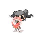  bad_id bad_pixiv_id black_eyes black_hair character_name chibi chinese_clothes earrings gatekeepers jewelry lowres open_mouth saku_(osake_love) short_hair smile solid_oval_eyes twintails 