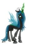  female feral friendship_is_magic glowing grin horn kuraton magic my_little_pony queen queen_chrysalis_(mlp) royalty solo standing wings 