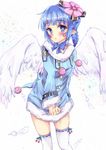  bad_id bad_pixiv_id blue_eyes blue_hair braid mabinogi marisasu_(marisa0904) pointy_ears solo twin_braids wings 