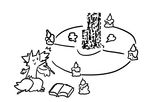  bad_pixiv_id delphox gen_5_pokemon gen_6_pokemon greyscale litwick missingno. monochrome no_humans plainwhite pokemon pokemon_(creature) pokemon_(game) pokemon_xy stick tail 