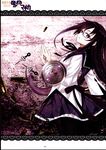  akemi_homura bespectacled black-framed_eyewear black_hair bullet glasses highres long_hair magical_girl mahou_shoujo_madoka_magica nabeshima_tetsuhiro purple_eyes semi-rimless_eyewear shield solo soul_gem under-rim_eyewear 