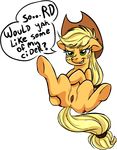  alpha_channel anus applejack_(mlp) blonde_hair cowboy_hat dialog english_text equine female feral freckles friendship_is_magic fur g-blue16 green_eyes hair half-closed_eyes hat horse long_hair mammal my_little_pony orange_fur plain_background pony pussy smile solo spread_legs spreading text transparent_background 