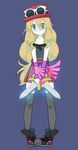  absurdres black_legwear blonde_hair blue_eyes doublade eyewear_on_head gen_6_pokemon hat highres long_hair mind_control pokemon pokemon_(creature) pokemon_(game) pokemon_xy serena_(pokemon) skirt sunglasses thighhighs tsui_ni_tsuin 