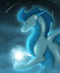  2017 blue_eyes digital_media_(artwork) dragon feral horn night outside sky solo spines star starry_sky tarkir 