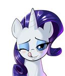  blue_eyes equine female friendship_is_magic fur hair horn horse looking_at_viewer mammal my_little_pony one_eye_closed plain_background pony portrait purple_hair rarity_(mlp) skyline19 solo tongue unicorn white_background white_fur wink 