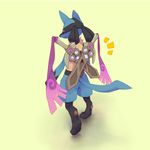  bad_pixiv_id doublade gen_4_pokemon gen_6_pokemon highres lucario no_humans pokemon pokemon_(creature) seika sword weapon 