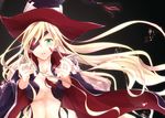  bberry blonde_hair breasts cape eyepatch green_eyes hat long_hair medium_breasts othinus tears to_aru_majutsu_no_index to_aru_majutsu_no_index:_new_testament witch_hat 