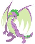  alpha_channel dragon fangs friendship_is_magic green_eyes my_little_pony plain_background purple_body qtmarx scalie solo spike_(mlp) transparent_background wings 