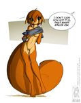  art) avoid_posting bottomless breasts clothed clothing conditional_dnp delete_me english_text female half-dressed jollyjack mammal oversized_shirt pussy rodent scarlet_(sequential scarlet_(sequential_art) skimpy solo squirrel standing text under_boob 