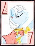  cardstock diamonds ear_piercing equine friendship_is_magic hair horse jewelry mammal my_little_pony photo_finish_(mlp) piercing playing_card pony robe seven solo the1king 
