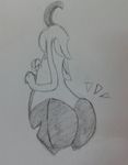  big_butt butt female flora_fauna gourgeist monochrome nintendo pok&#233;mon pok&eacute;mon solo video_games vono 